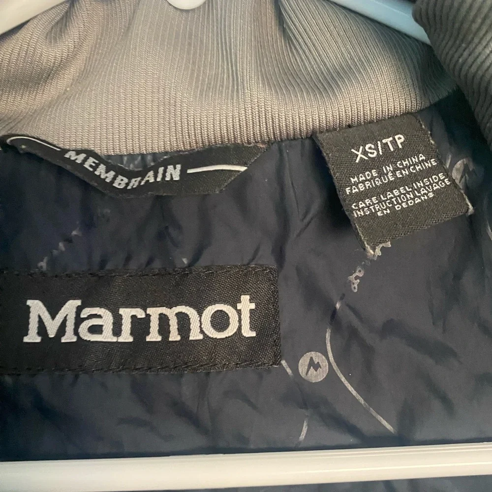 Marmot Womens Membrain Waterproof Hooded Full Zip Long Plaid Jacket, Gray XS - Picture 6 of 10